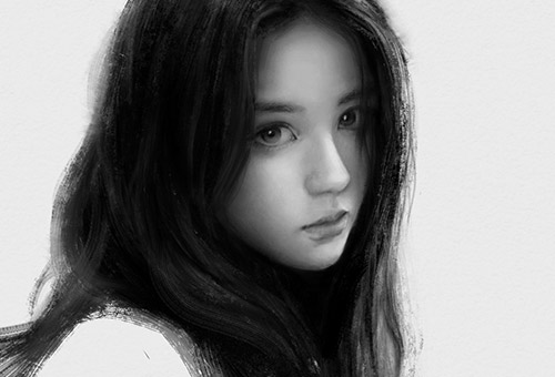 digital portrait study of a girl