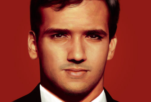 digital portrait painting for music cover art