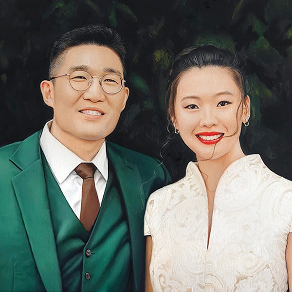 Commissioned portrait painting as a wedding anniversary gift